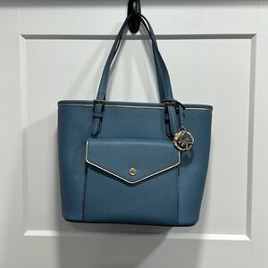 MICHAEL KORS SAFFIANO DENIM WITH GOLD-TONE HARDWARE